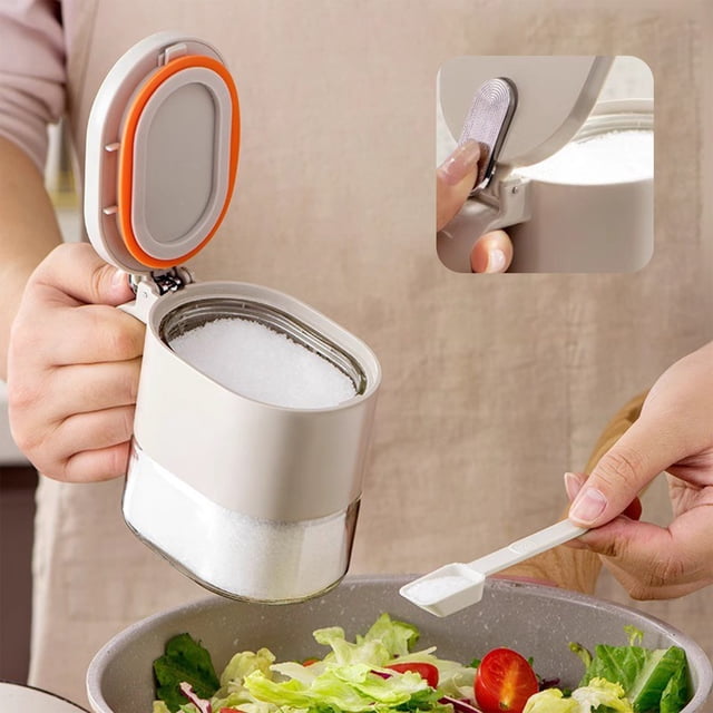 Utensilios de cocina, aparatos de cocina, tapas y cucharas de vidrio, pimenteros, tarros de especias con cucharas retráctiles y tapas herméticas para conservar chile, hierbas en polvo para la cocina,