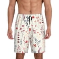 thumbnail image 1 of Fotbe Wildflower Watercolor 3 Pantalones Cortos de Pijama para Hombre, Ropa de Dormir, Pantalones de Pijama Cortos para Hombre-Large, 1 of 6