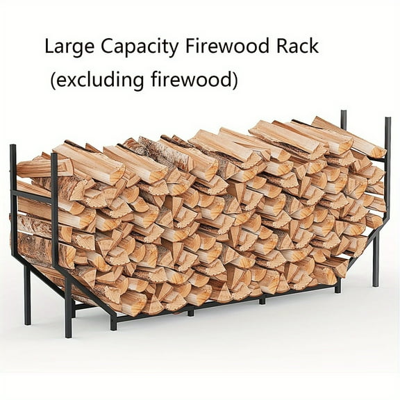 6ft Large Capacity Firewood Rack - Heavy-Duty, Durable Outdoor Log Holder for Fireplace, Wood Stove, and Camping - Weather-Resistant Steel Construction
