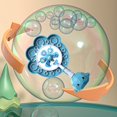 thumbnail image 4 of Puntoco Juguete soplador de burbujas con forma de molino de viento colorido para niños, varita de burbujas portátil con forma de animales, juego de agua al aire libre con diseño de solución de bur, 4 of 5