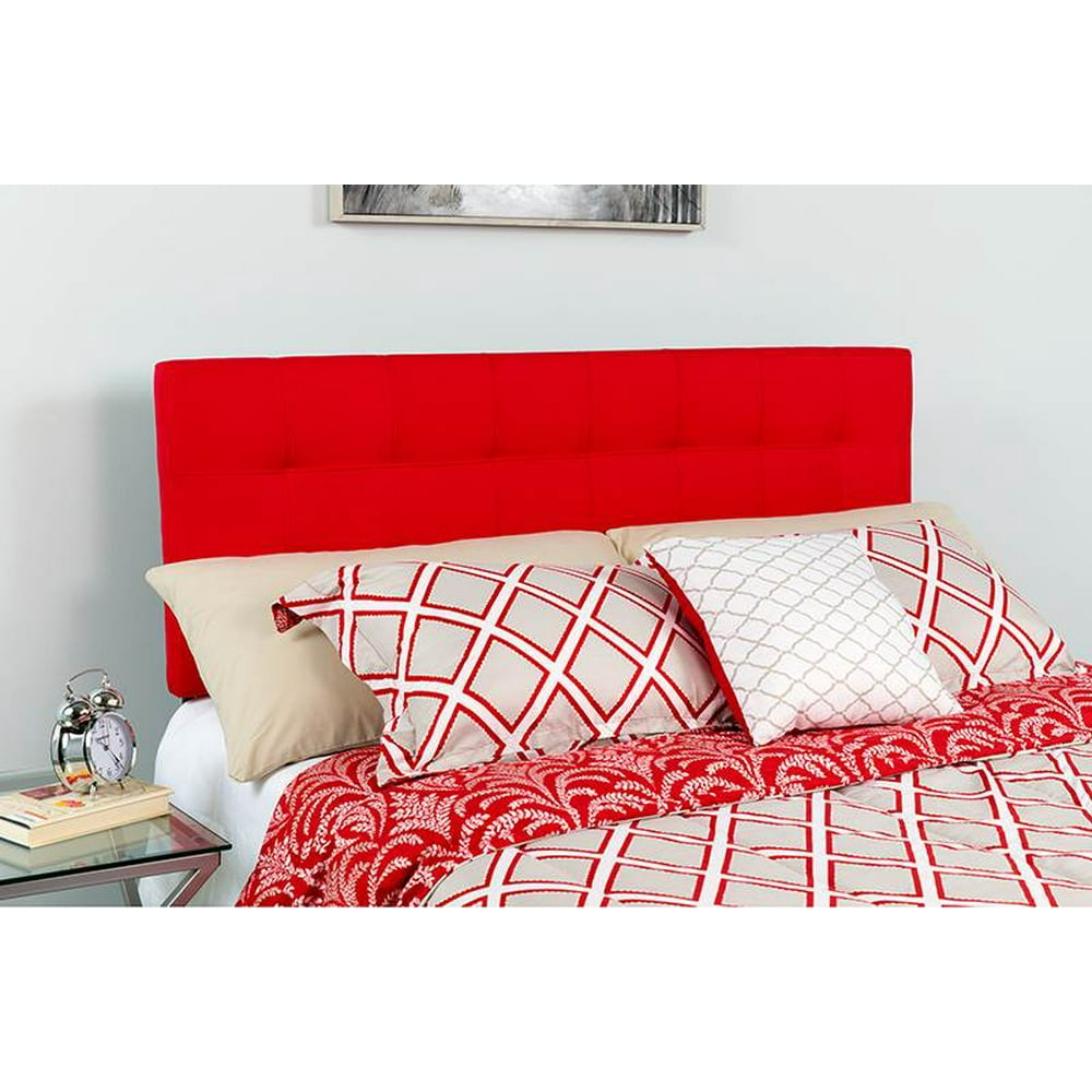 Flash Furniture Quilted Tufted Upholstered King Size Headboard in Red Fabric