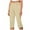 Khaki, variant on Bloomae Capri Pants for Women Summer High Waisted Cotton Elastic Waist Dressy Casual Office Work Capris Trousers Chino Capri Pants with Pockets Black L