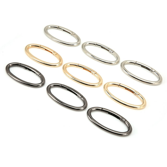 9Pcs Spring Ring Buckle, Multifunctional Binding Hardware for Backpacks, Key Rings, and DIY Accessories, 3 Colors, Smooth Without Hurting Your Hands in Work with 0-Shaped Oval