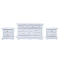 thumbnail image 2 of Juego de 6 muebles de dormitorio en miniatura de madera blanca para casa de muñecas, escala 1:12, 2 of 9