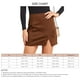 thumbnail image 2 of Minifalda de mujer de cintura alta de ante sintético estampado lateral dividido bodycon corto una línea marrón M, 2 of 6