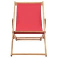 vidaXL Beach Sling Patio Chair Folding Deck Chair Fabric and Wooden