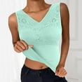 thumbnail image 2 of Wovix Women's Camisoles With Built in Bra Solid Color Lace V Neck Tank Tops Slim Camis Tank Tops Thermal Base Layer Sleeveless Basic For Daily Vest Underwear Tops, 2 of 7