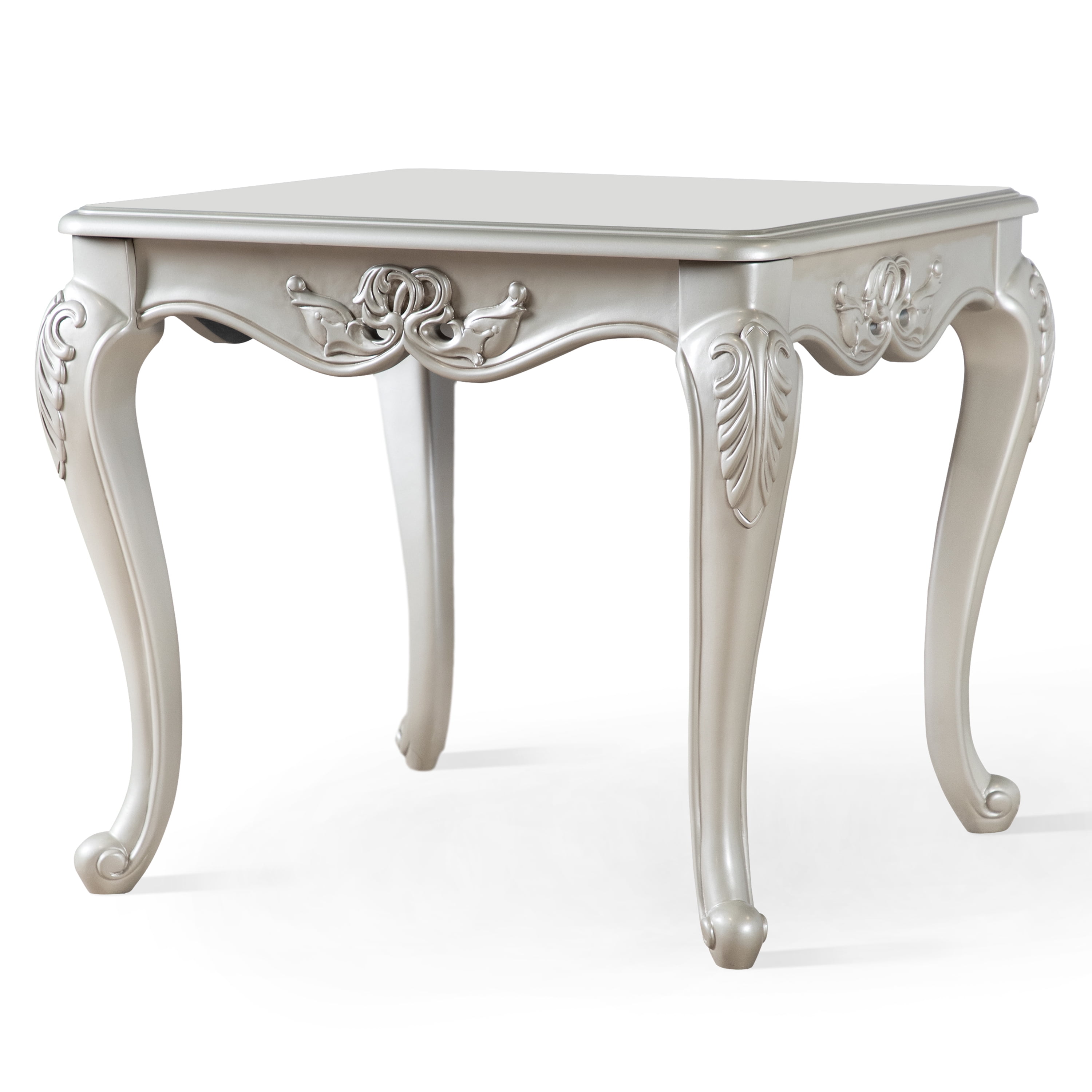 Furniture of America Armena Traditional Solid Wood End Table, Champagne