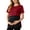 Wine, variant on Breast Feeding Shirts Women Plus Size Fashion Maternity Clothes Plaid Crew Neck Casual Nursing Tops for Breastfeeding Red M