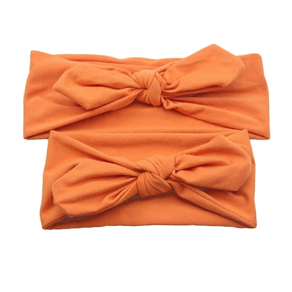 Clispeed Newborn Headwrap Headband Hair Bows Baby Girl Accessories Orange 2Set