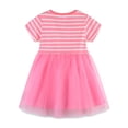 thumbnail image 3 of Bellafa Summer Toddler Kids Short Sleeve Strips Tutu Skater For 2-16 Years Little Girl's Party Dresses With Butterfly Flower, 3 of 5