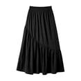 thumbnail image 3 of Tennis Skirts for Women Summer Elegant Summer Pleated Patchwork A-Line Skirt with High Waist Comfort Fit for Daily Casual Wear Black XL, 3 of 3