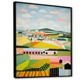 thumbnail image 2 of Designart "Farm Landscape With De Stijl Flair II" Countryside Floater Framed Wall Art Living Room, 2 of 5