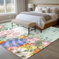 thumbnail image 4 of Large Area Rugs for Living Room Bedroom, Cute Easter Bunny 6'x9' Rug Washable Carpet Runner Indoor Outdoor, Eucalyptus Leaves Colorful Eggs Teal Wooden Non Slip Floor Mats Rug for Kitchen, Playroom, 4 of 8