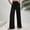 Black, variant on Endives Women's Wide Leg Pants Textured Elastic High Waisted Solid Color Flared Elegant Casual Pants Dark Blue