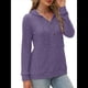 thumbnail image 2 of Sudadera con Capucha de Moda para Mujer, de Larga y Cuello en V, Informal, para Otoño e Invierno. Púrpura L, 2 of 7