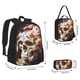 thumbnail image 2 of Easygdp Rose Floral Skull Mochila para Niños y Niñas con Set de Caja de Almuerzo y Estuche para Lápices 3 en 1, Mochila Escolar Estampada para Adolescentes, 2 of 7