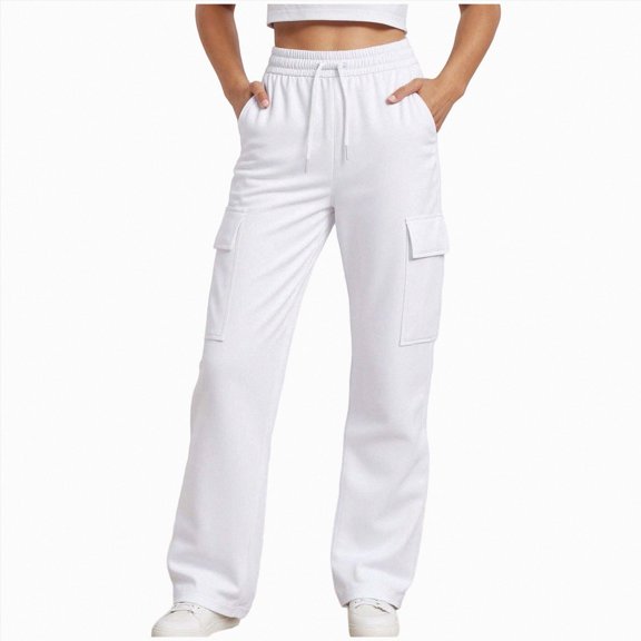Gubotare Girls Track Pants Sweatpants for Girls Fashion Cute Jogger Kids Pants Size 6-7 (White,6-7 Years)
