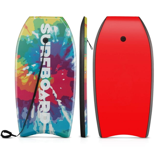 Costway 33" Lightweight Body Board with EPS Core XPE Deck HDPE Bottom Crescent Tail Colorful