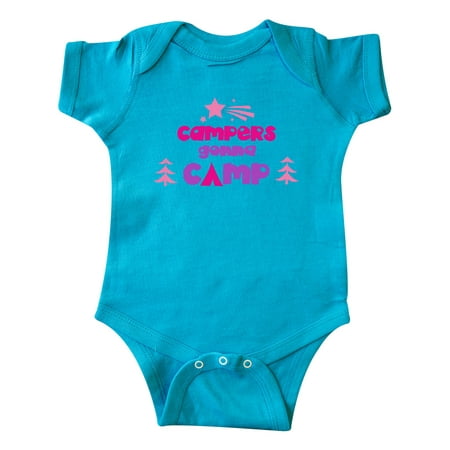 

Inktastic Campers Gonna Camp Stars Trees - Pink Purple Gift Baby Boy or Baby Girl Bodysuit
