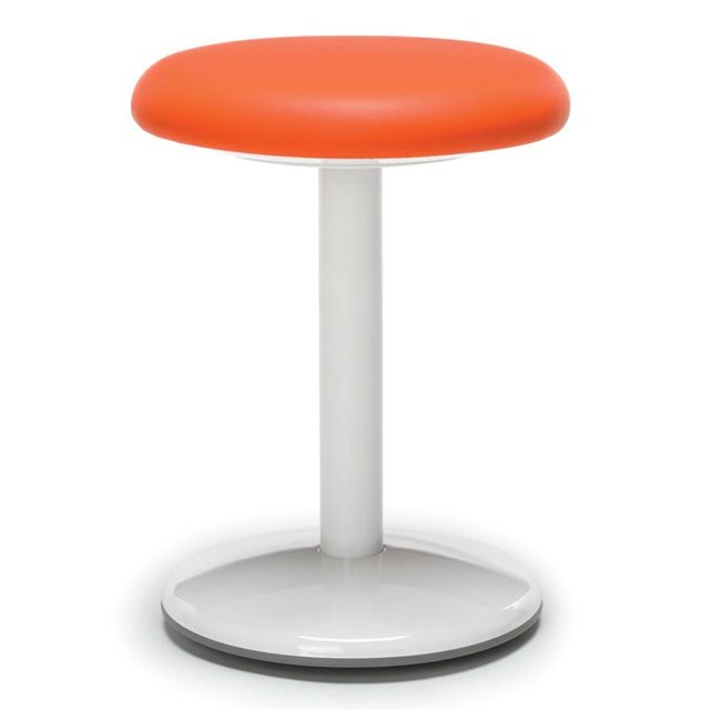 OFM Orbit 18" Rond en Similicuir Sans Dossier Tabouret Actif Orange