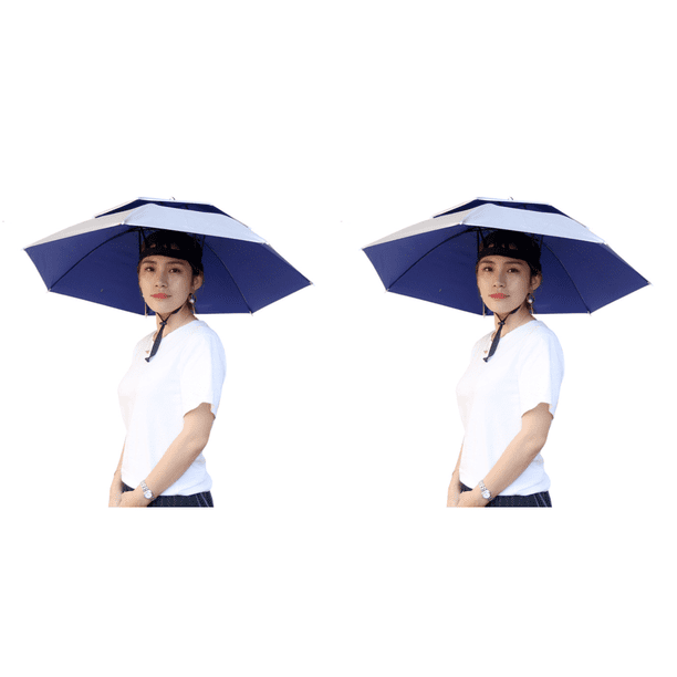 Pesca Plegable Sombrero Paraguas Protección UV (plateado)