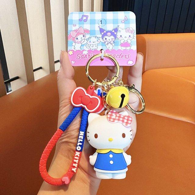Llavero genuino Sanrio Kuromi Cinnamoroll MyMelody Hellokitty, bolso colgante, adornos creativos para muñecas, regalo de cumpleaños para niñas Fivean unisex