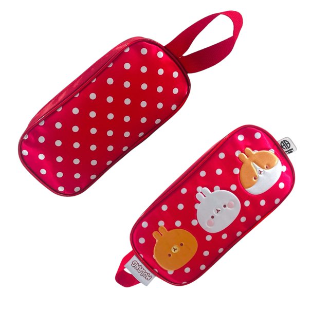 Lapicera Escolar Doble Cierre Licencia Molang Primaria color Rojo