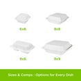 thumbnail image 5 of Karat Earth 6''x6'' Paper Hinged Containers, Molded Fiber, White - 500 pcs, 5 of 15