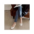 thumbnail image 5 of Gomelly Ladies Flats Women Flat Shoes Slip On Flats with Bows Ballet Flat Ballerina Flats Comfortable Casual Flats Round Toe Flats Dress Shoes Flats White 4.5, 5 of 6