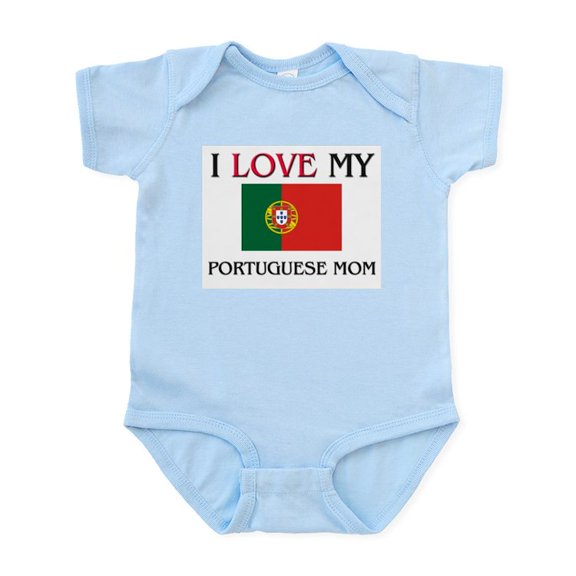 CafePress - I Love My Portuguese Mom Infant Bodysuit - Baby Light Bodysuit, Size Newborn - 24 Months
