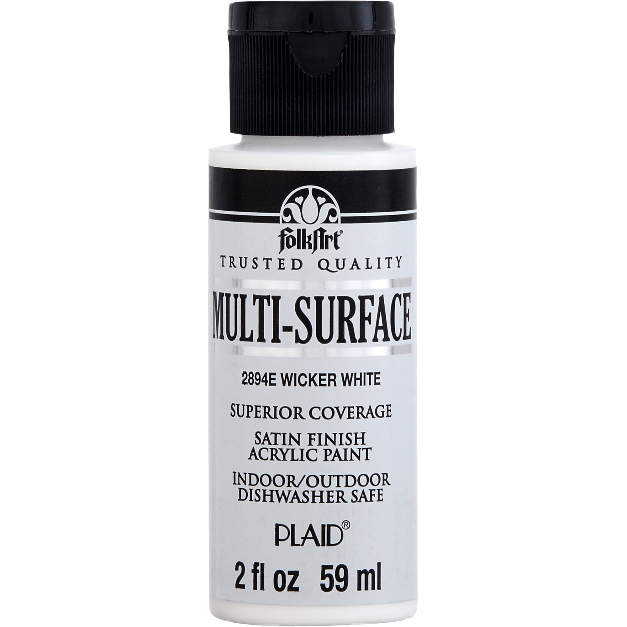FolkArt 2894E MultiSurface Acrylic Craft Paint, Wicker White, 2 fl oz