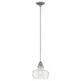thumbnail image 3 of 1 Light School House Pendant In Traditional-Industrial Style 10 Inches Wide By 10.5 Inches High-English Nickel Finish Hinkley Lighting 67072En, 3 of 3