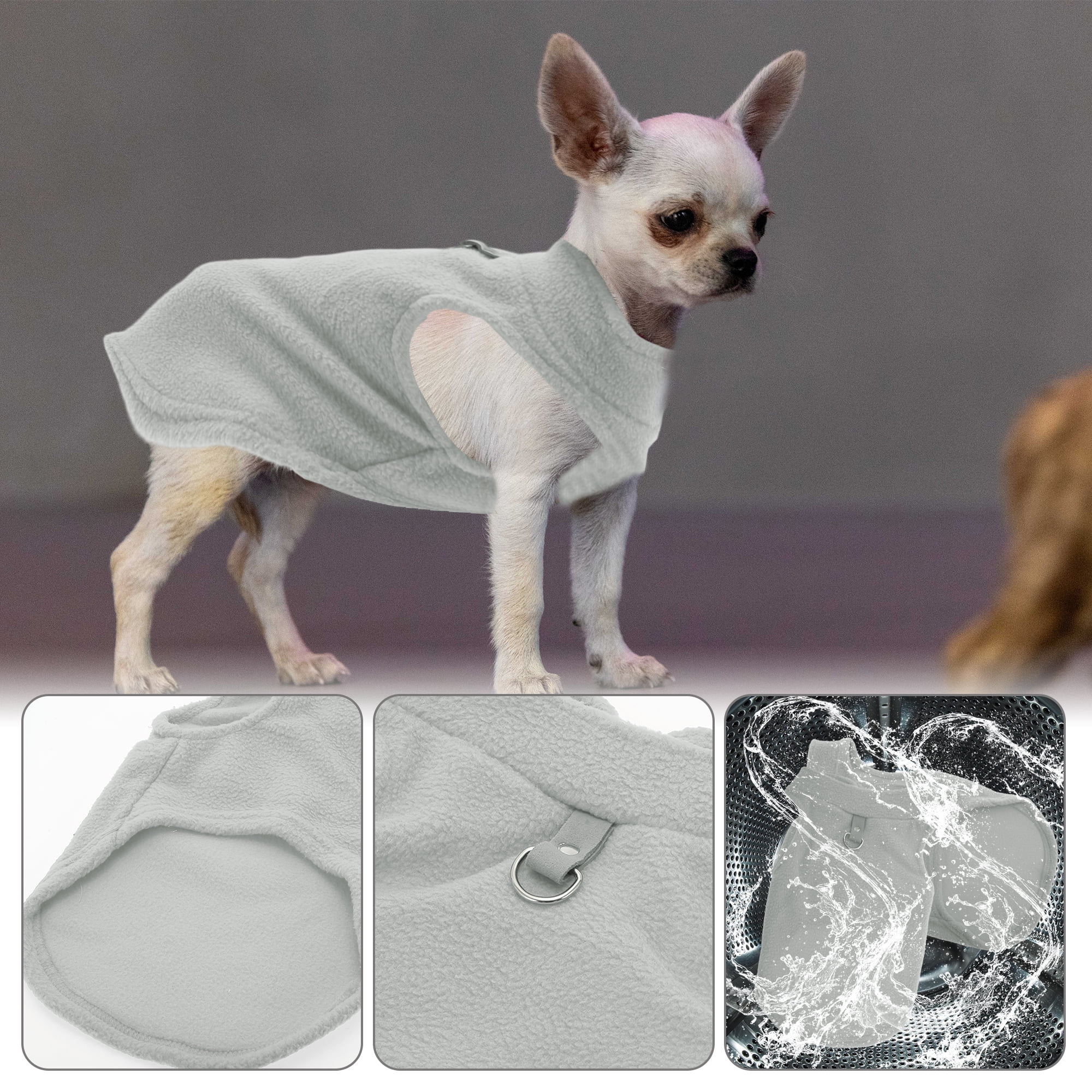 Unique Bargains Dog Cat Warm Vest Small Dog Cat Jumpers Gray S