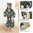 thumbnail image 3 of FORMRS Wearable Blanket Hoodie with Sleeves for Kids Cozy Flannel Sweatshirt, Mystical Owls Pattern, 3 of 7