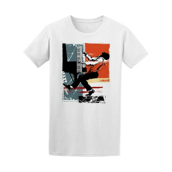 Jazz Pianist Music T-Shirt Men -Image by Shutterstock, Male Large