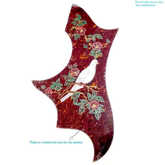 Acoustic Guitar Pickguard Abalone Inlay Black Self Sticker for Acoustic Guitar Replacement Parts