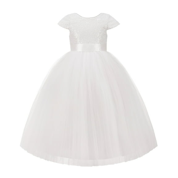 Cap Sleeves Sequin Flower Girl Dress Special Occasions Bridesmaid 211
