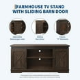 thumbnail image 4 of Farmhouse TV Stand for TV up to 65",  TV Media Console Table with Storage Cabinet, Entertainment Center with Sliding Barn Doors for Living Room, Bedroom, Brown, 4 of 9