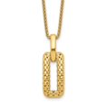 thumbnail image 1 of Diamond2Deal 14K Yellow Gold Polished and Textured Fancy Necklace for Women 17", 1 of 5