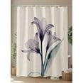 thumbnail image 4 of Abstract Ombre Shower Curtain, Purple Lily Beige Texture Waterproof Shower Curtain Set with 12 Hooks Lightweight Washable Fabric Shower Curtains for Bathroom 48x72 Inches, 4 of 6