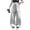 Beige, variant on ZHOGXU Trendy Elastic Waist Drawstring Solid Color Wide Leg Jogger Kids Girls Pants Outdoor Activities