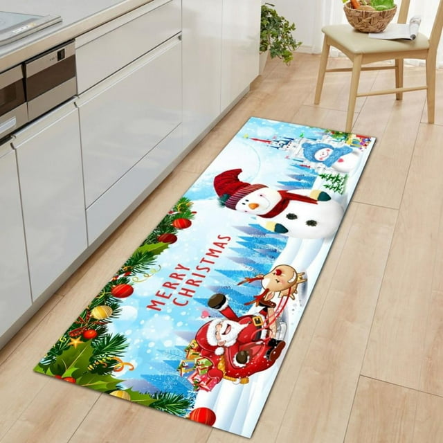 CLEARANCE!!Home Decoration Carpet Christmas Rug Non-Slip Rubber Backing Carpet Merry Christmas Mat