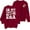 Wine, variant on Aocisk Women Fashion Casual Baseball Print Crew Neck Long Sleeve Pullover Hoodie Comfortable Top Beige L