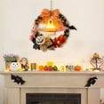 thumbnail image 6 of Farmhouse Halloween Decor - Rustic Scarecrow Bat Wreath for Porch & Party Decorating 2025, 6 of 6