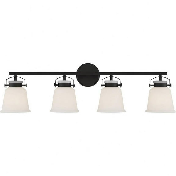4 Light Vanity Light in Transitional Style-10.5 inches Tall and 34 inches Wide-Matte Black Finish Bailey Street Home 159-Bel-4636345
