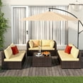 thumbnail image 7 of Lofka Patio Furniture Set 7-Piece Outdoor Seating Sofa Set with Glass Coffee Table, Beige, 7 of 7