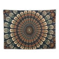 thumbnail image 5 of Chilfamy  Handmade Indian hippie Bohemian Psychedelic Peacock Mandala Wall hanging College Dorm Beach Throws Table Cloth Bedding Tapestry (Golden Green) 40x60inch, 5 of 6