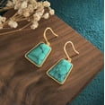 thumbnail image 2 of K-KED Turquoise Bohemian Drop Dangle Earrings Dainty Gemstone Hook 18K Gold Plated, 2 of 8