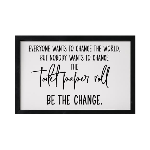 Funny Bathroom Decor Framed Shadow Box 7x10in (Toilet Paper Roll)